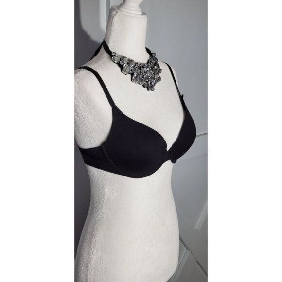 PINK VICTORIA´S SECRET PUSH UP BRA COLOR BLACK SIZE 34C - Picture 1 of 6